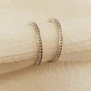 Diamond Hoop Earrings / Women's Jewelry / No markings / Fashion Jewelry